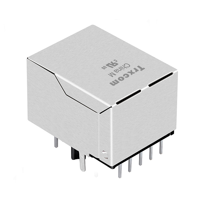 TRJM4938HENL 2.5G Base-T Magnetic RJ45 Jack Connector Single Port Tab Down Green/Yellow Led