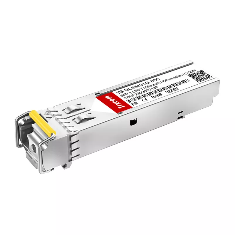 TS-BL55491G-80C SFP 1G BiDi 1550nm-TX/1490nm-RX 80km DOM Simplex LC/UPC SMF Optical Transceiver Module