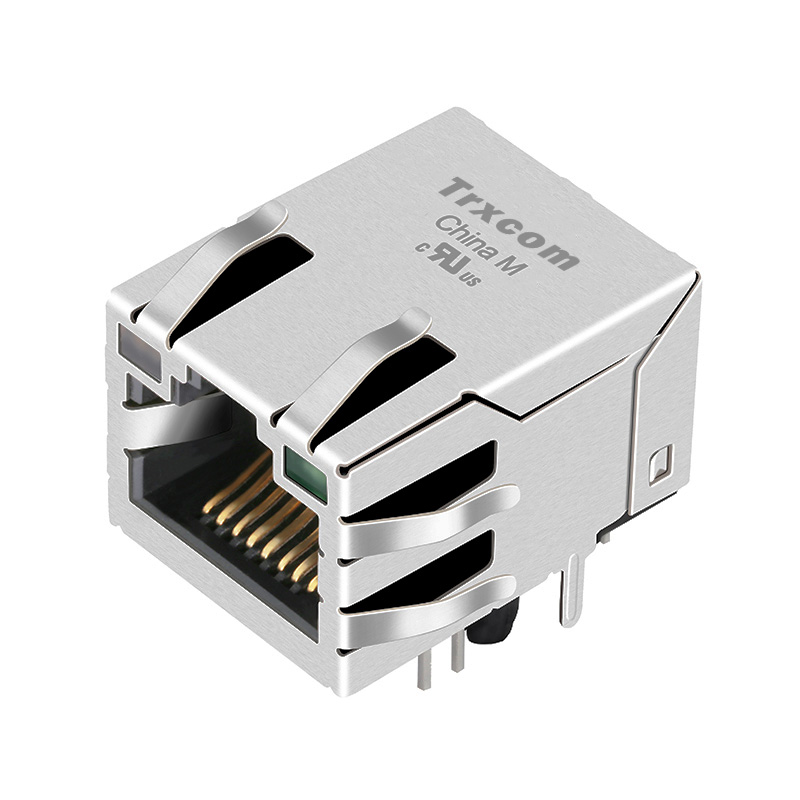 TRJM16402A37NL 2.5G Base-T Single Port RJ45 PoE+ MagJack Tab Up With Orange&Green/Yellow Led