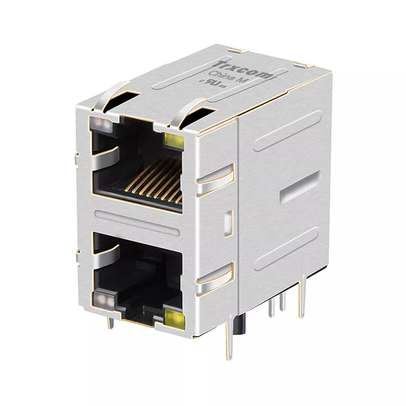 TRJG17039A61NL 2X1 Port 1000 Base-T RJ45 MagJack Connectors Orange&Green/Yellow Leds