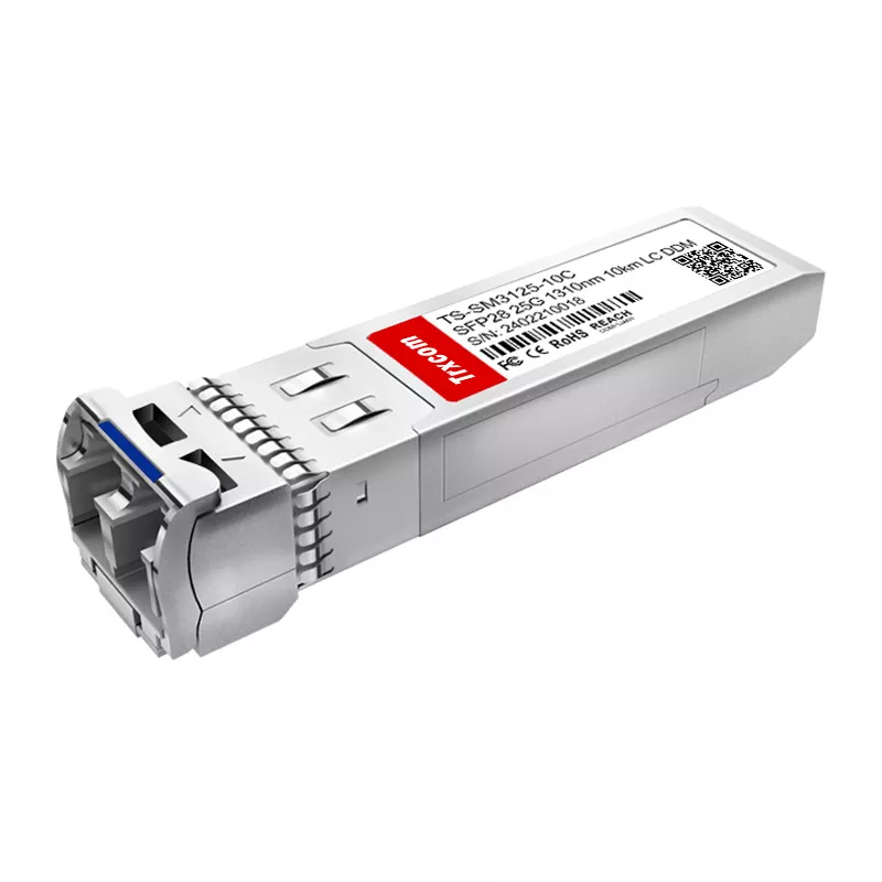 SFP28 25GBASE-LR 1310nm 10km DOM Duplex LC/UPC SMF Optical Transceiver Module TS-SM3125-10C