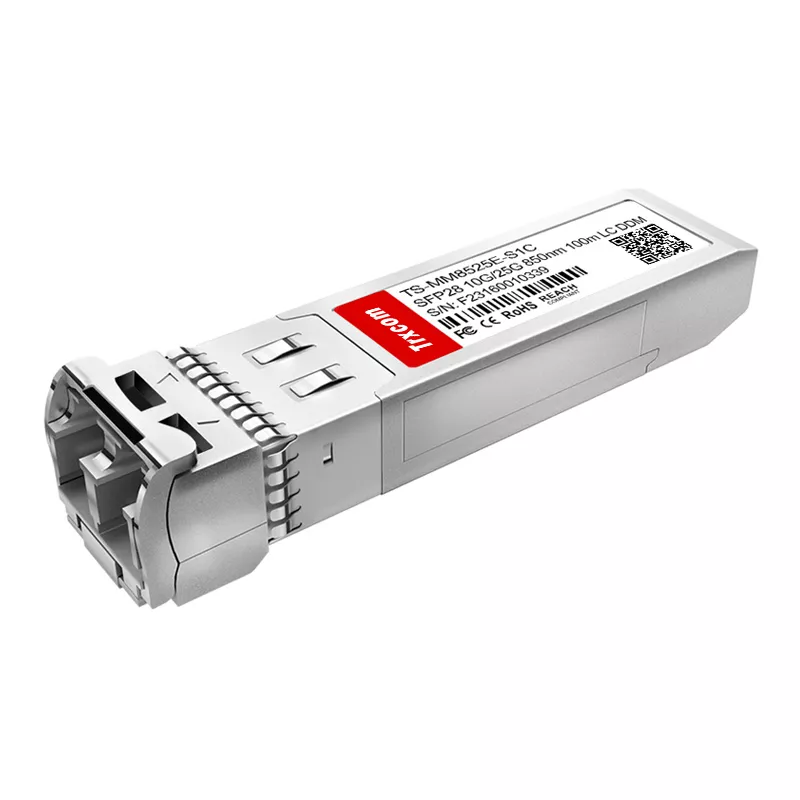 TS-MM8525E-S1C SFP28 10/25Gbps 100m 850nm MMF DOM Duplex LC Optical Transceiver Module